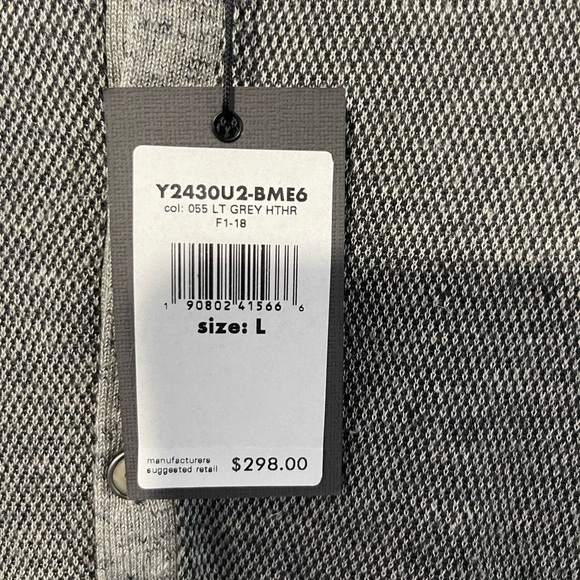 John Varvatos Silk Blend Light Heather Grey Henley L - Picture 6 of 9